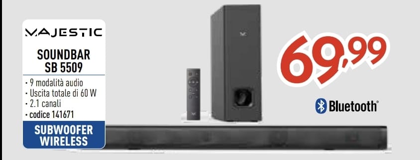 SOUND BAR MAJESTIC SB5509